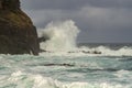 Huge waves crashing on the rocks Royalty Free Stock Photo